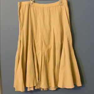 Cream skirt with light pink embroidery